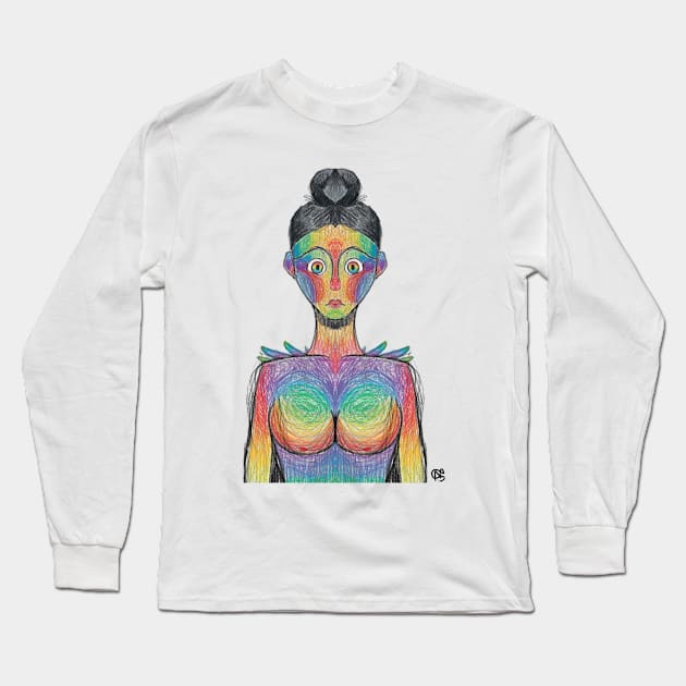 Rainbow Lady :: Human or Human-Like Characters Long Sleeve T-Shirt by Platinumfrog